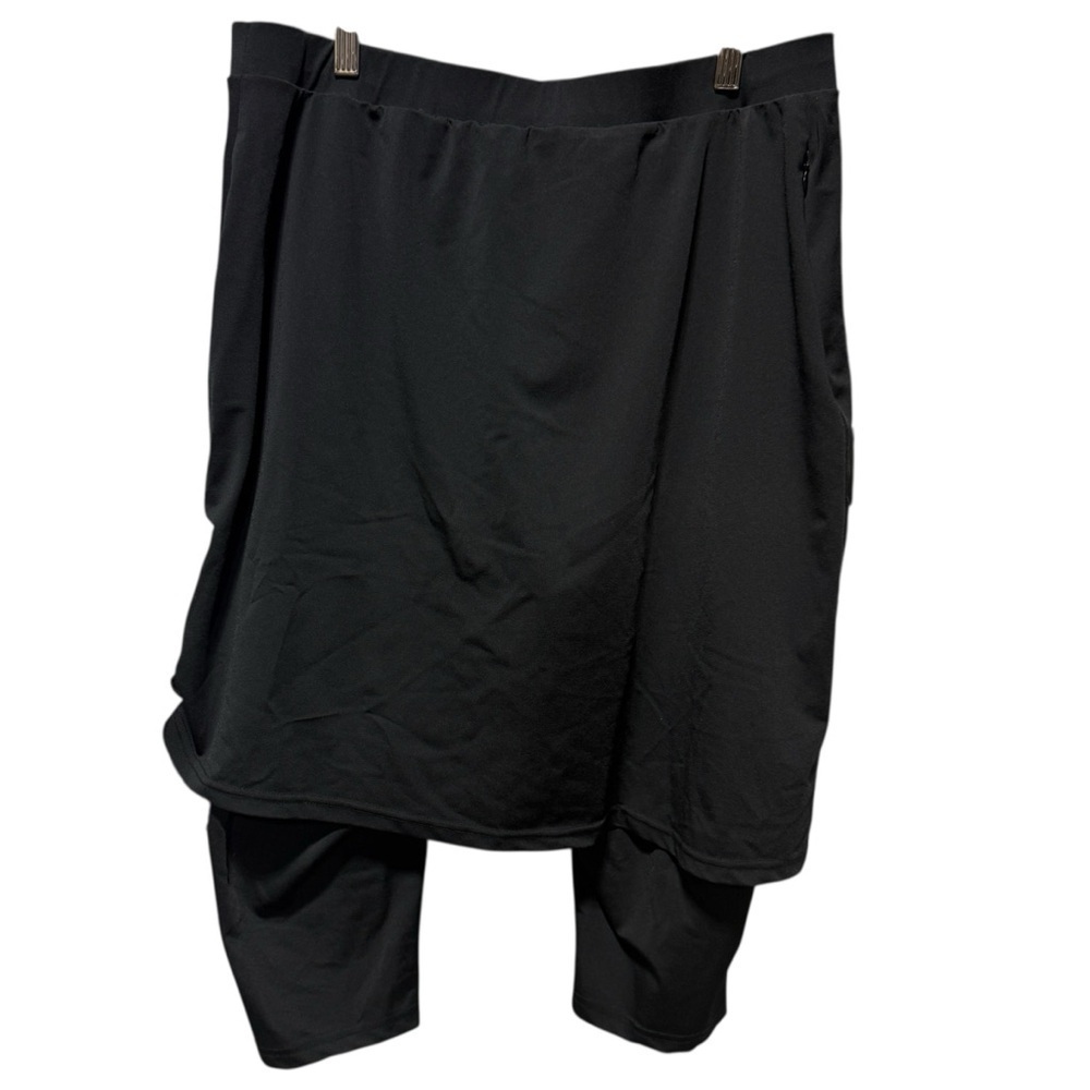 HydroChic Ruched Runner Swim Skirt 2X Black Skirted Leggings Modest UPF Beach - Picture 6 of 14